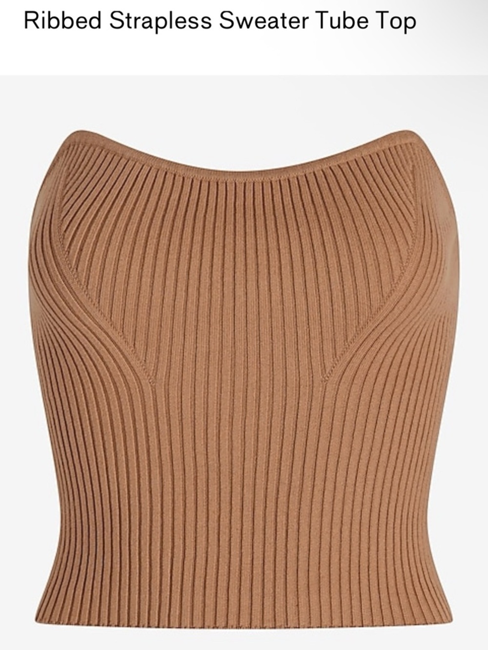 Express Red and tan Ribbed Knit Tube Top with Tags - Picture 9 of 16